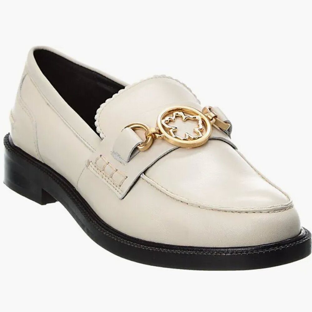 TED BAKER WOMEN'S DRAYANU MAGNOLIA ACCENT LOAFERS IN ECRU, SZ 40 - Picture 1 of 12